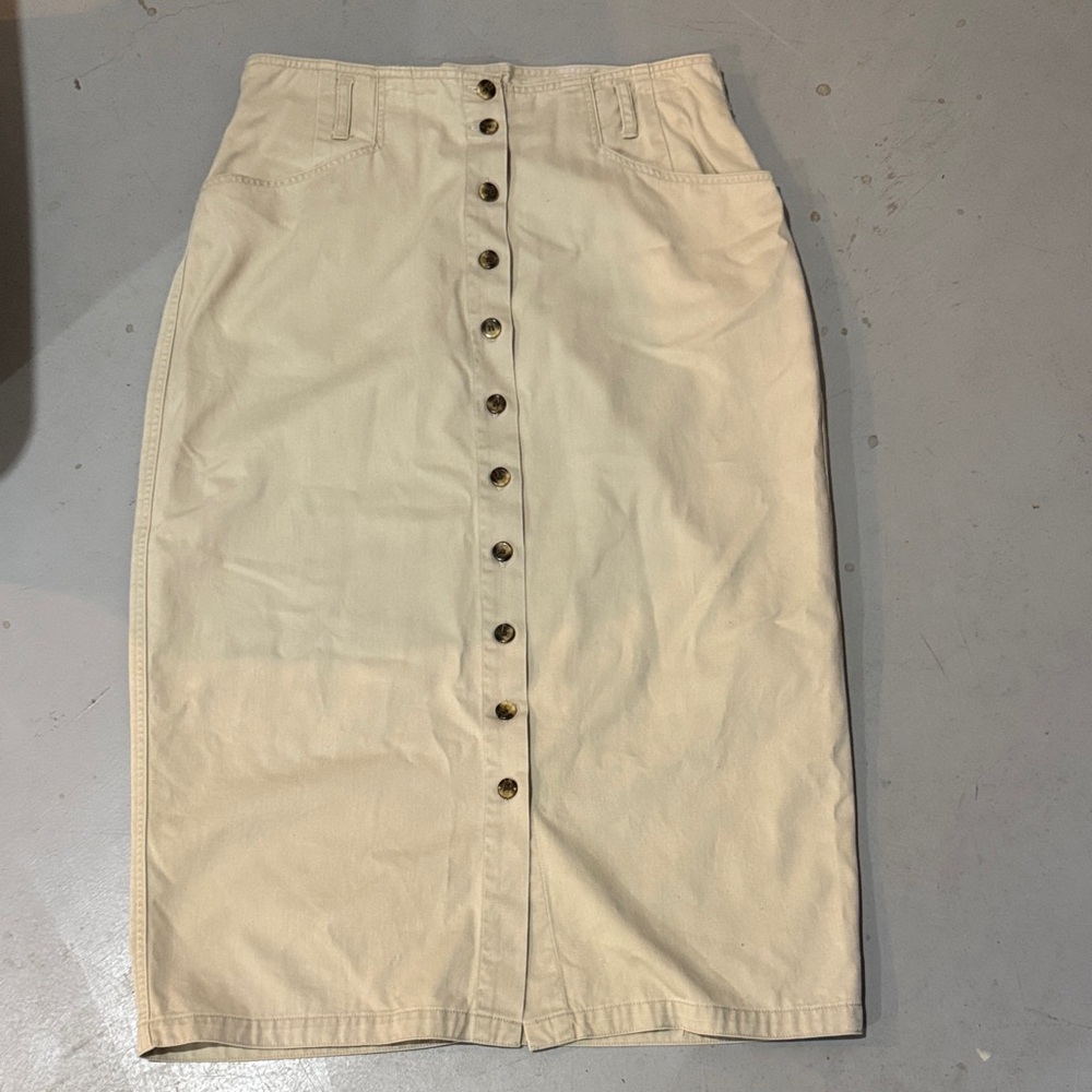 Vintage Gloria Vanderbilt Button-Down Midi Skirt